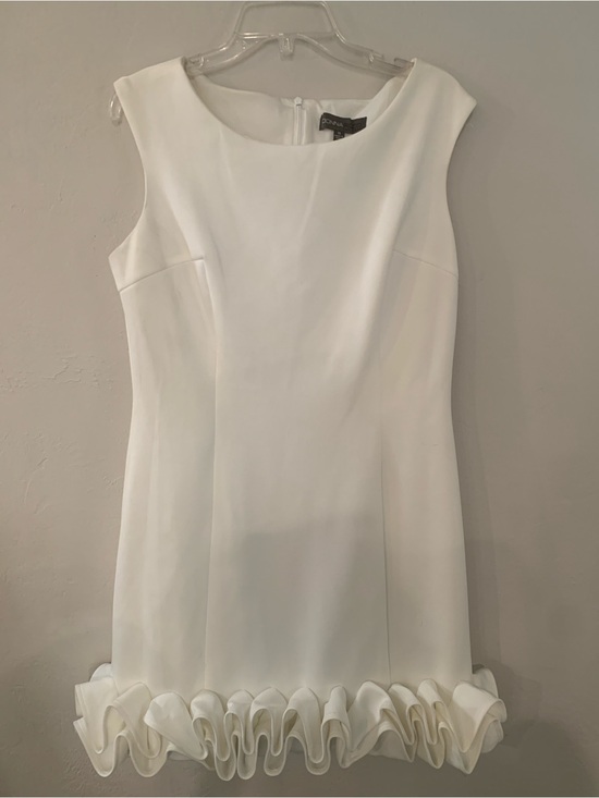 Donna Ricco Dresses & Skirts - Donna Ricco White Sleeveless Mini Dress with Chic Mode Ruffle Hem Detail 14 NWT